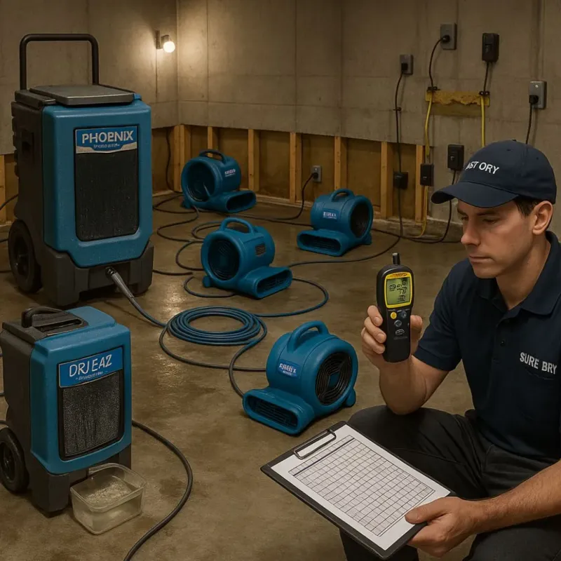 Structural Drying and Dehumidification process in Snow Hill, MD